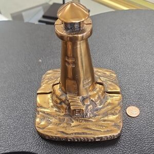 Vintage Brass Lighthouse Bookends
